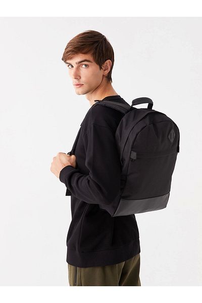 LC Waikiki LCW ACCESSORIES Μαύρο απλό ανδρικό σακίδιο πλάτης με θήκη φορητού υπολογιστή