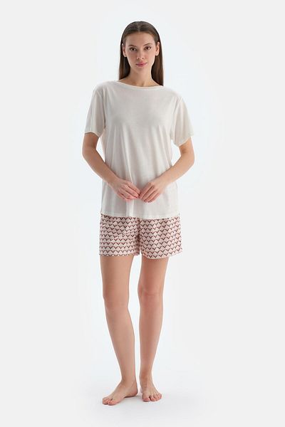 Dagi Pink Combed Modal Double Shorts