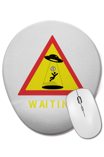BASKI DÜNYASI Mouse Pad oval negru Waiting Esperando cu suport pentru încheie...