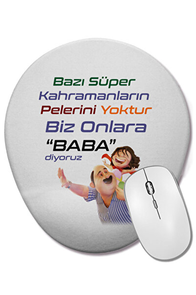 BASKI DÜNYASI Подарък за баща за Деня на бащата 019 Овална подложка за мишка ...