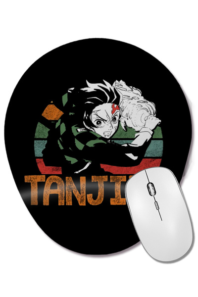 BASKI DÜNYASI Mouse Pad oval Tanjiro Vintage cu suport pentru încheietura mâinii