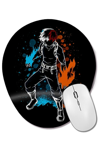 BASKI DÜNYASI Shoto Todoroki Shoto Fire And Ice Mouse Pad oval cu suport pent...