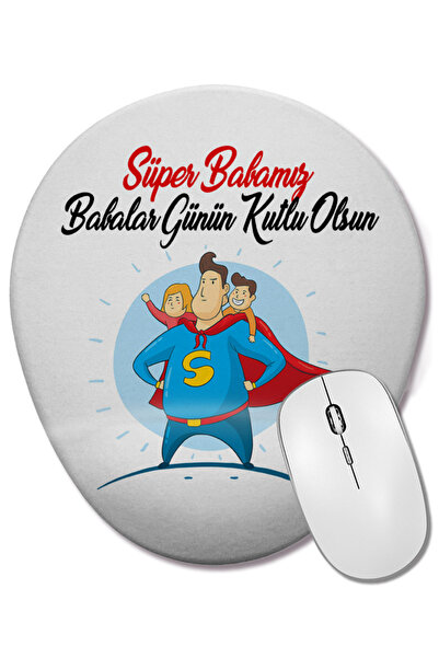 BASKI DÜNYASI Подарък за баща за Деня на бащата 09 Овална подложка за мишка с...
