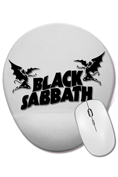 BASKI DÜNYASI Mouse Pad oval Black Sabbath cu suport pentru încheietura mâinii