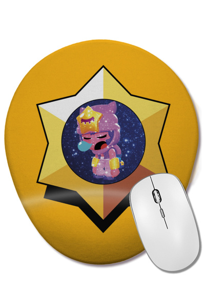 BASKI DÜNYASI Санди Brawl Stars овална подложка за мишка с опора за китката