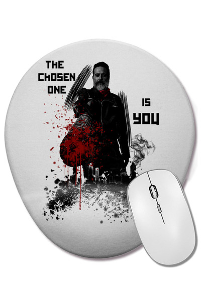 BASKI DÜNYASI Negan The Chosen One is You Bilek Destekli Oval Mouse Pad