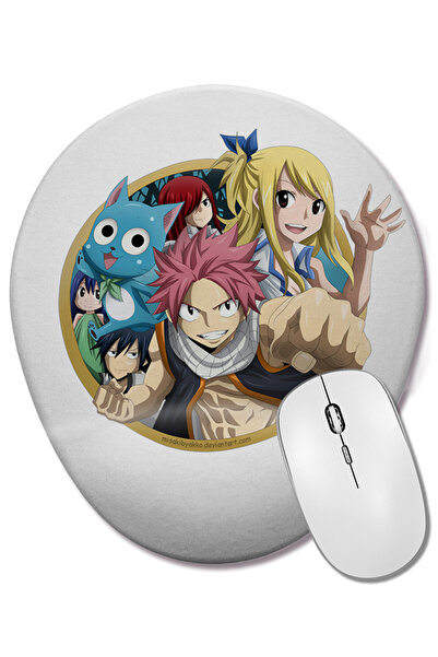 BASKI DÜNYASI Fairy Tail Anime Erza Scarlet Happy Lisanna Straus Οβάλ ποντίκι...
