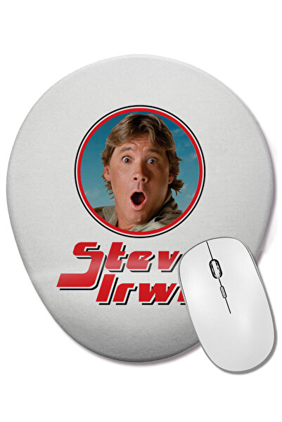 BASKI DÜNYASI Steve Irwin Crocodile Hunter Retro Photo Frame Mouse Pad oval c...