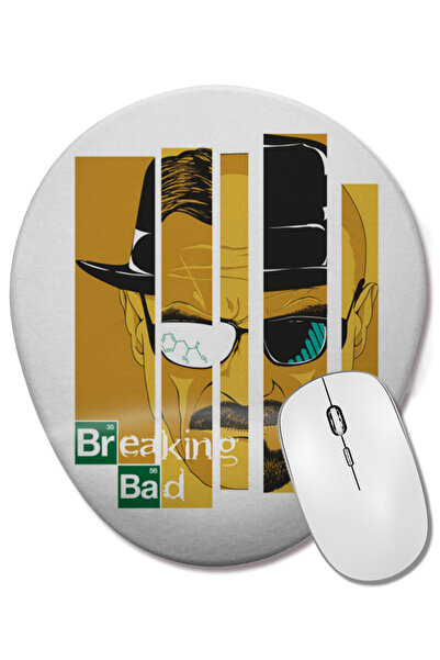 BASKI DÜNYASI Mouse Pad oval Breaking Bad cu suport pentru încheietura mâinii