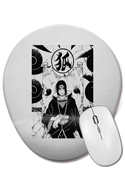 BASKI DÜNYASI Mouse Pad oval Naruto Itachi Uchihă cu suport pentru încheietur...