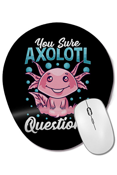 BASKI DÜNYASI Funny You Sure Axolotl Questions Walking Fish Pun Mouse Pad oval cu suport pentru încheietura mâinii