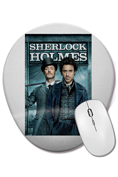 BASKI DÜNYASI Овална подложка за мишка Sherlock Holmes с опора за китката