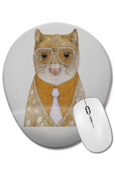 BASKI DÜNYASI Mouse Pad oval Spotted Quoll cu suport lung pentru încheietura mâinii