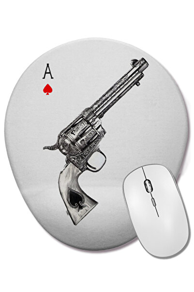 BASKI DÜNYASI Mouse Pad oval cu suport pentru încheietura mâinii, cu as de pică