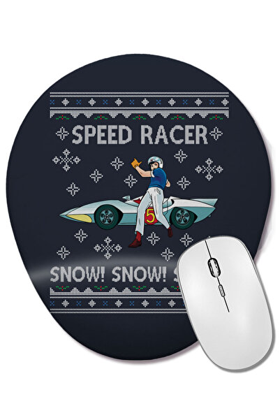 BASKI DÜNYASI Οβάλ ποντίκι με υποστήριξη καρπού Speed Racer Go Snow Christmas