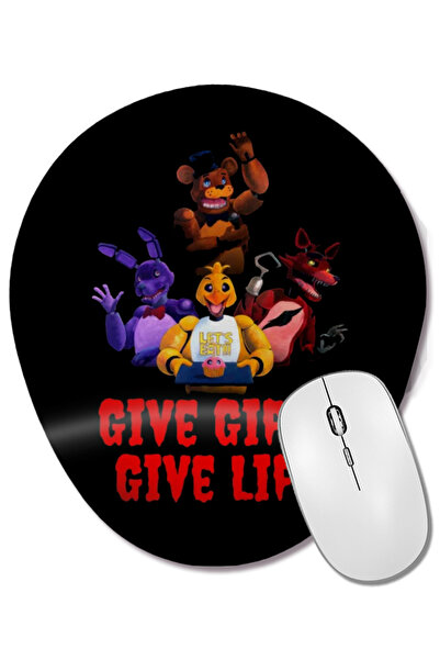 BASKI DÜNYASI Give Gifts Life Fnaf Mouse Pad oval cu suport pentru încheietur...