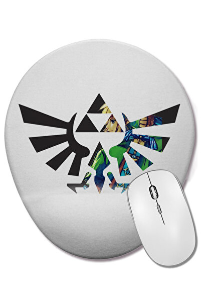 BASKI DÜNYASI Mouse Pad oval Triforce Zelda cu suport pentru încheietura mâinii