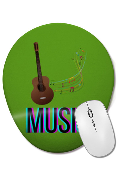 BASKI DÜNYASI Music Music Music Mouse Pad oval cu suport pentru încheietura m...