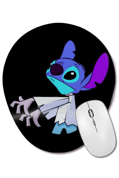 BASKI DÜNYASI لوحة ماوس بيضاوية من Zombie Stitch مع دعم للمعصم