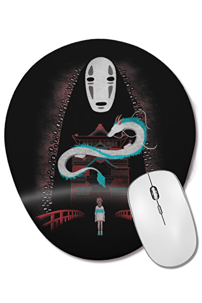 BASKI DÜNYASI Mouse Pad oval cu suport pentru încheietura mâinii Haku Chihiro's Adventures