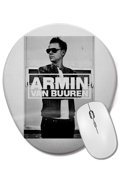 BASKI DÜNYASI Mouse Pad oval cu suport pentru încheietura mâinii Dj Armin Van Buuren