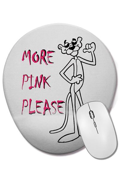 BASKI DÜNYASI Pantera Cor De Rosa Pink Panther Oval Mouse Pad with Wrist Support
