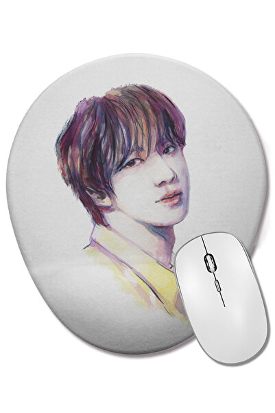 BASKI DÜNYASI SeokJin Bts Mouse Pad oval cu suport pentru încheietura mâinii
