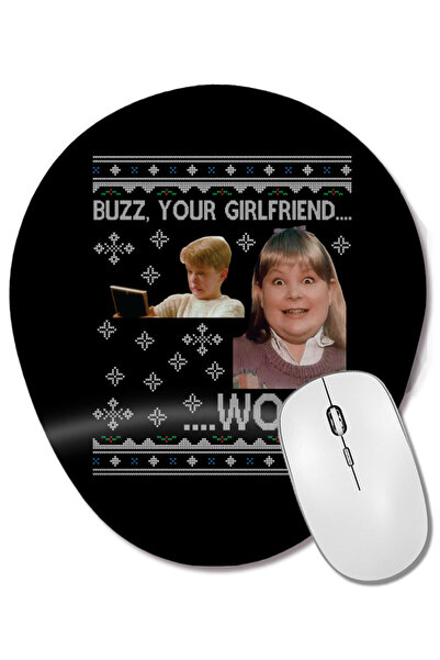 BASKI DÜNYASI Home Alone Buzz Your Girlfriend Mouse Pad oval din lemn pentru ...