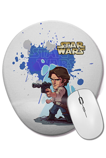 BASKI DÜNYASI Mouse Pad oval Star Wars Hansolo cu suport pentru încheietura m...