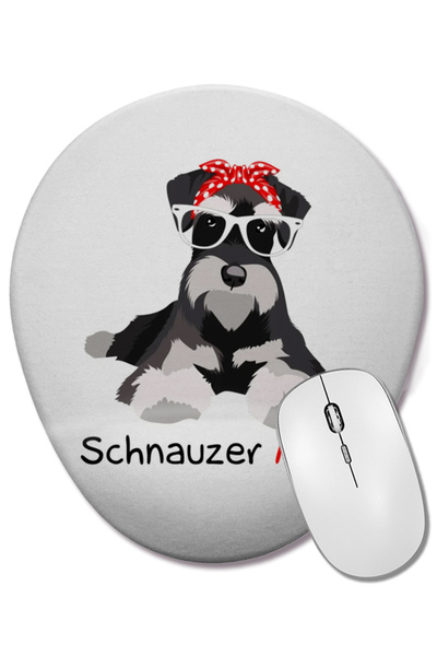 BASKI DÜNYASI Шнауцер мама бандана за жени Шнауцер куче Bilek Destekli Oval M...