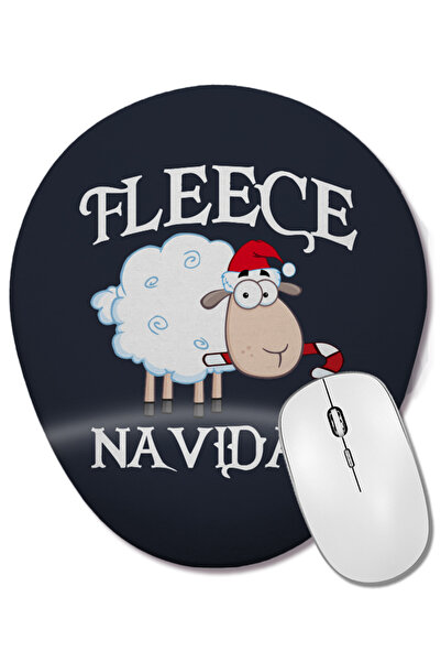 BASKI DÜNYASI Mouse Pad oval din lână Navidad Christmas Sheep cu suport pentr...