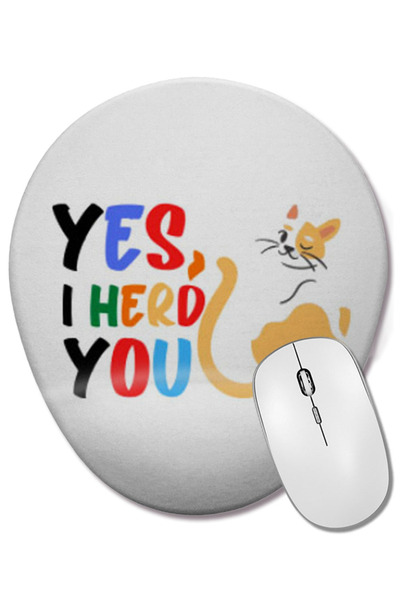 BASKI DÜNYASI Cadouri amuzante pentru iubitorii de pisici pentru femei, bărbați și copii, mouse pad oval cu suport pentru încheietura mâinii