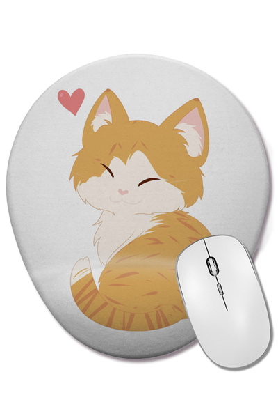 BASKI DÜNYASI Mouse Pad oval drăguț cu pisică Ginger Cat, pisică portocalie, ...