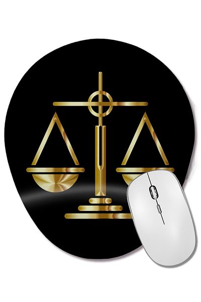 BASKI DÜNYASI لوحة ماوس بيضاوية لدعم المعصم من Law Balance Lawyer
