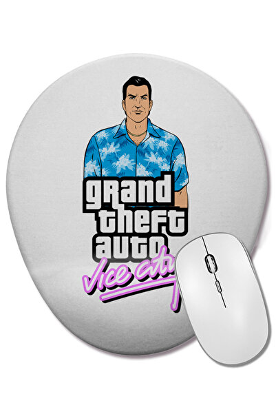 BASKI DÜNYASI Mouse Pad oval Grand Theft Auto Gta Vice City cu suport pentru încheietura mâinii