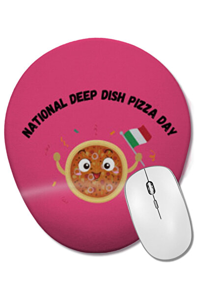 BASKI DÜNYASI National Deep Dish Pizza Day Mouse Pad oval cu suport pentru în...