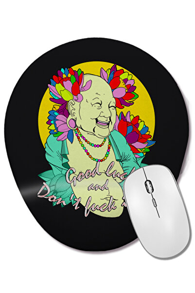 BASKI DÜNYASI Mouse Pad oval Good Luck cu suport pentru încheietura mâinii