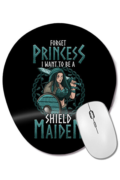 BASKI DÜNYASI Cute Forget Princess I Want to Be a Shield Maiden Oval Mouse Pa...