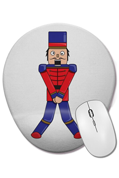BASKI DÜNYASI Tricou amuzant de Crăciun pentru bărbați The Nutcracker, mouse pad oval cu suport pentru încheietura mâinii