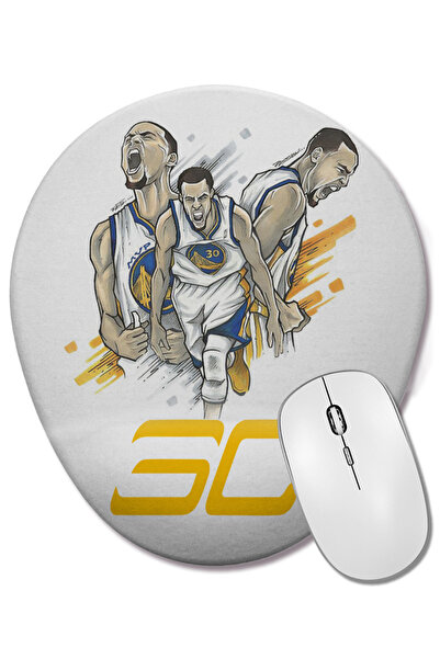 BASKI DÜNYASI Mouse Pad oval Golden State SC30 cu suport pentru încheietura m...