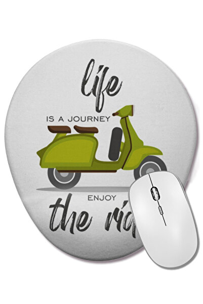 BASKI DÜNYASI Vespa Journey Life Is A Journey Enjoy The Ride Οβάλ ποντίκι με ...