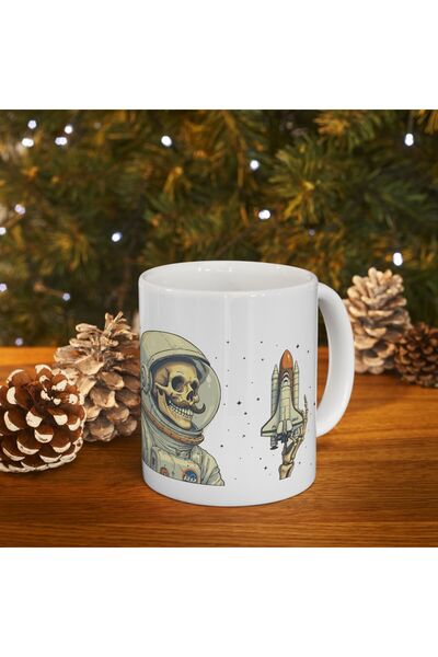 İskelet Astronot Kupa Bardak - Artcup Özel Seri Tasarım Kupa