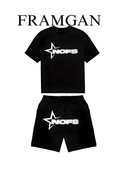 Framgan Unisex Nofs Σετ σορτς με στάμπα στον κάτω και τον επάνω μέρος