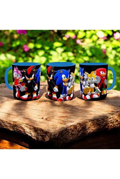 ALPŞAN TİCARET Sonic Kupa Sonik Bardak Sonik Mug Beyaz Kupa Renkli Kupalar