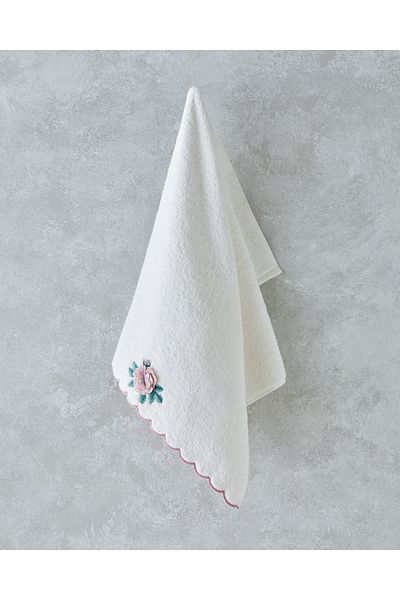 English Home Prosop de față brodat din bumbac Rossy 50x80 cm Ecru