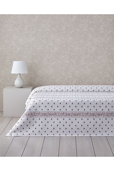 English Home خطوط الأزهار المطبوعة القطن بيكيه واحد 150x220 سم مسحوق