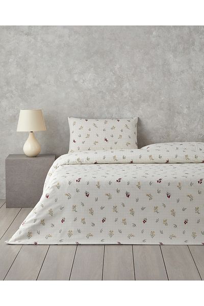 English Home Delicate Spring Easy-Iron Σετ Παπλωματοθήκη Μονή 160x220 cm Πράσινο – Κόκκινο