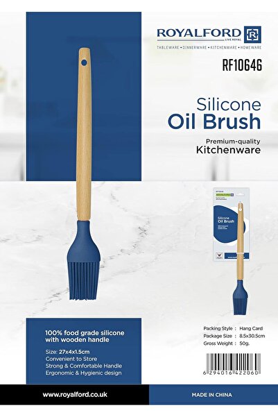 ROYALFORD Silicon Oil Brush, Soft Bristles, Wooden Handle, Easy to Clean & Store,Multicolor,RF10646