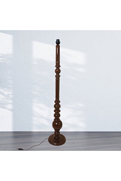 Genel Markalar Klasik Vintage Ahşap Lambader Ayak Koyu Kahve Meşe Rengi 140cm LA55786