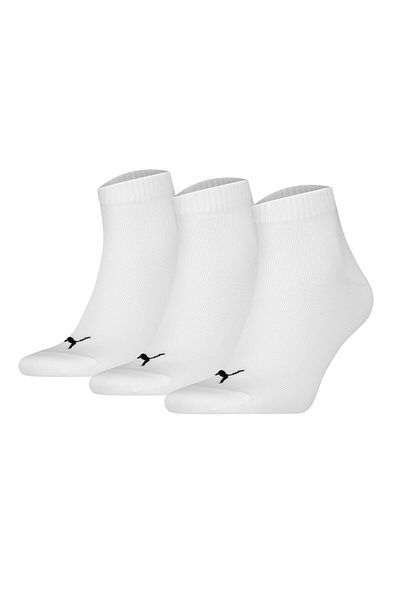 Puma Unisex Quartersocken, 3er Pack - Quarter Plain 3P, Logo, einfarbig